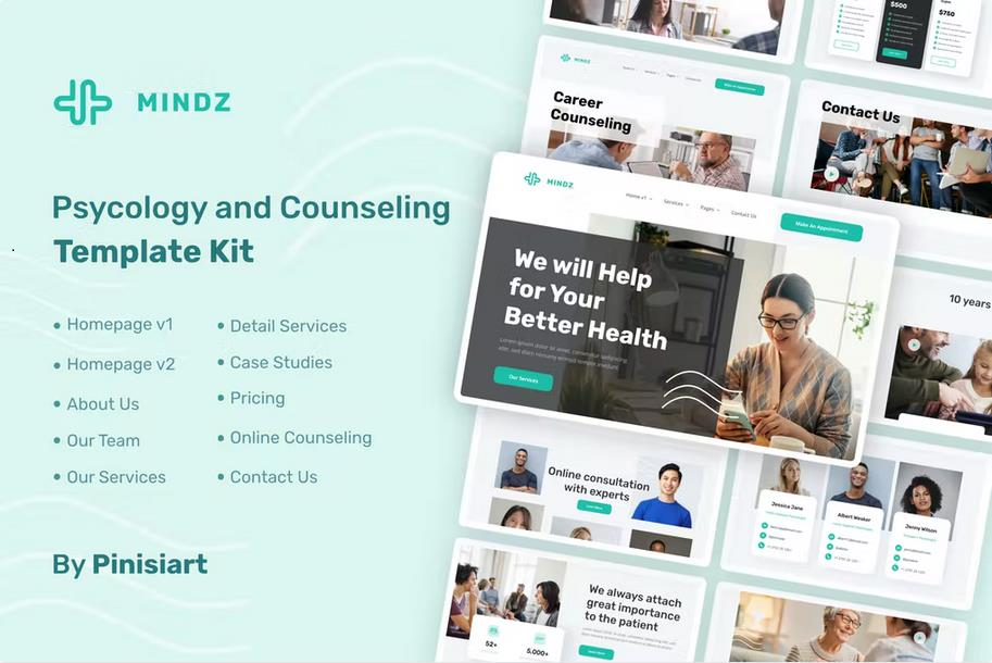 MINDZ – PSYCHOLOGY & COUNSELING ELEMENTOR TEMPLATE KIT